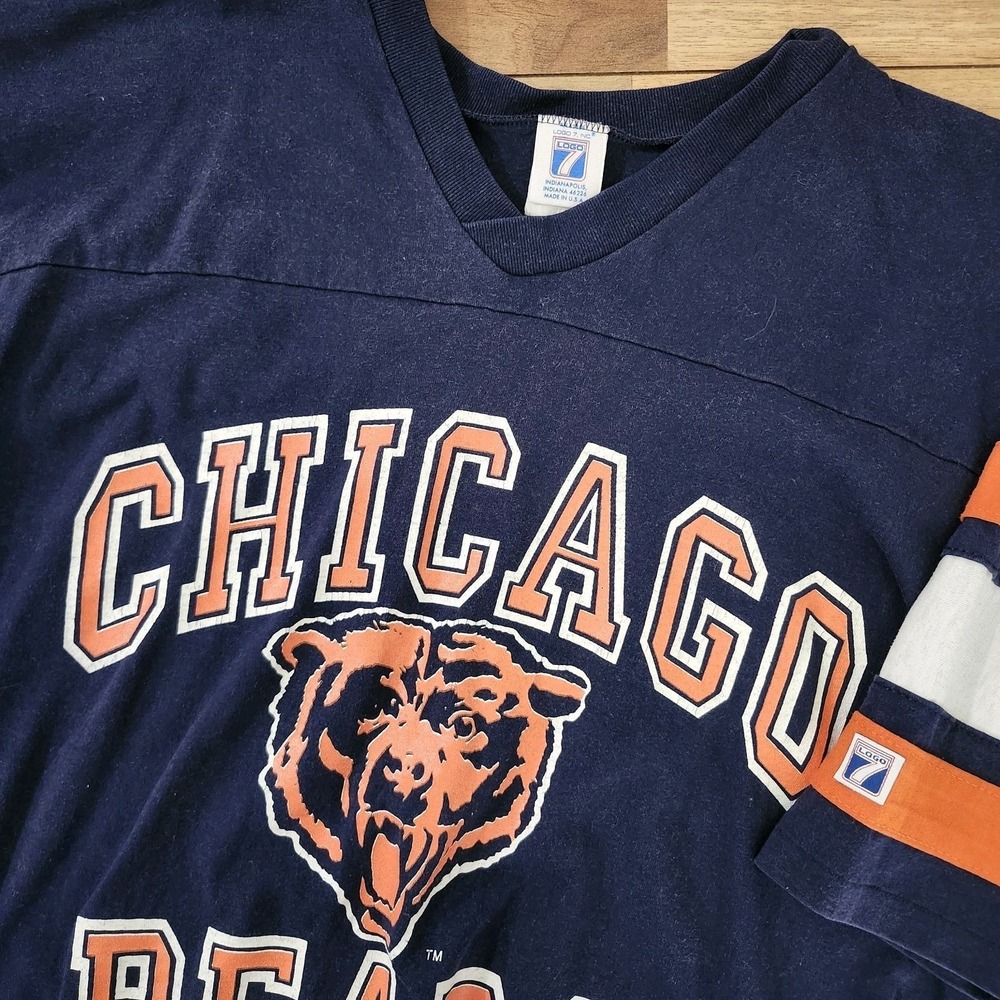 VTG Logo 7 NFL Chicago Bears Short Sleeve Jersey Shirt Size XL